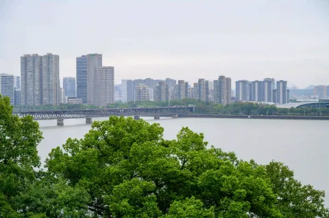 六和塔上远眺钱塘江景色5
