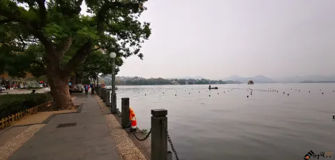 初冬的西湖湖面