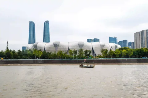 钱塘江过江轮渡上看两岸风景13