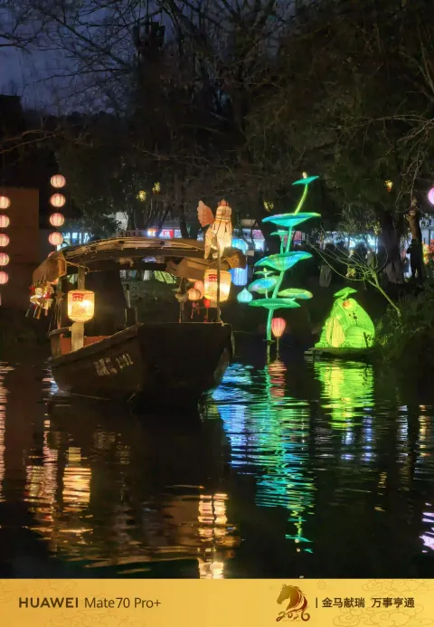 夜色中坐摇橹船赏灯19