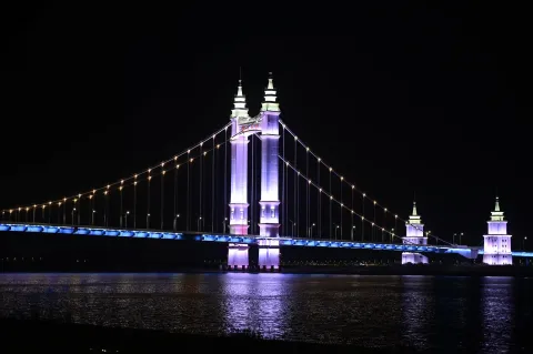 舟山港岛大桥夜景1