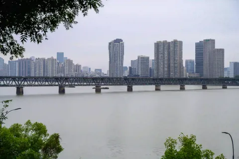 六和塔上远眺钱塘江景色1