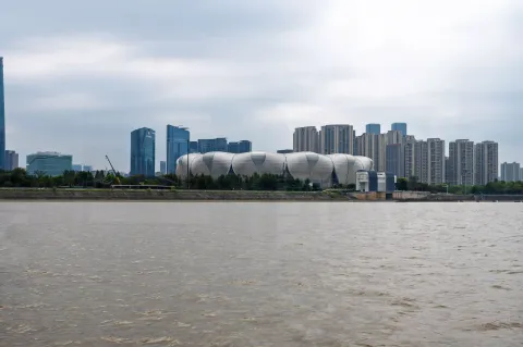 钱塘江过江轮渡上看两岸风景8