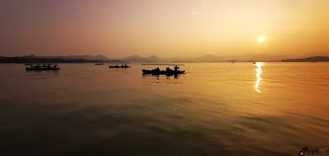 西湖，黄昏日落10