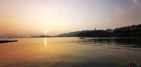 西湖，黄昏日落2