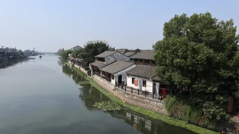 塘栖古镇，运河两岸景色