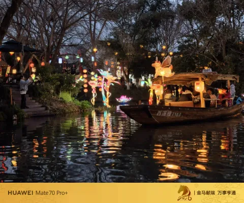 夜色中坐摇橹船赏灯9