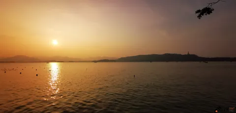 西湖，黄昏日落17